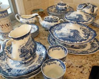 blue and white dishes individually priced