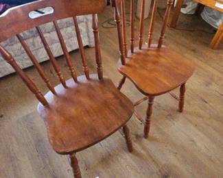 Two Vintage Spindle Back Chairs 