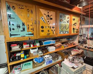 Vintage unique old hardware store storage cabinets