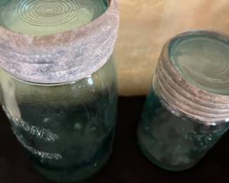 VINTAGE JARS WITH GLASS LIDS