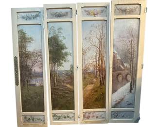 19th Century French Doors (hand-painted 4 seasons) 