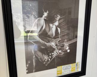 SRV framed pic and concert ticket