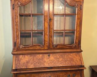 Antique bookcase storage secretary