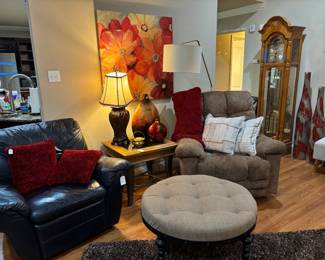 Recliners, Ottoman, Lamps, decor
