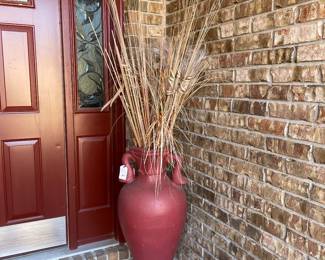 Large Red/Maroon Porch Vase