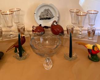 Mikasa Goblets, Crystal And Birds 