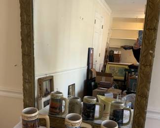 Set Of 3 Miller Ducks Unlimited Steins, Anheuser Busch Budweiser Label Beer Stein,Dewars White Label