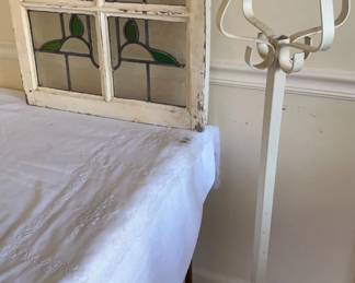  06 Stained Glass Window And Metal Flower Stand