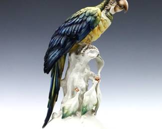 Guido Cacciapuoti Porcelain Figure of a Parrot