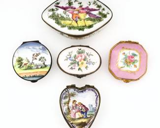 5 Porcelain Boxes
