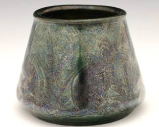 Early Pewabic Pottery Vase with Mice