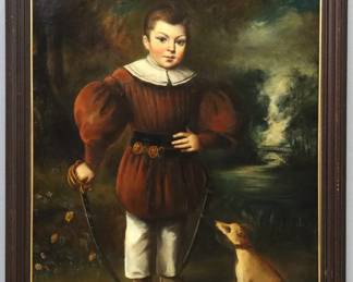 English Portrait of a Young Boy and Dog