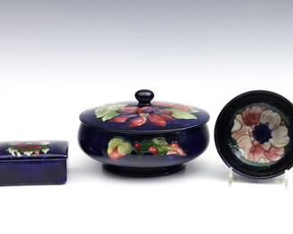 3 pc Moorcroft Pottery