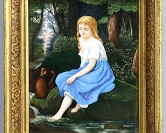 German Porcelain Plaque After M. Von Bremen