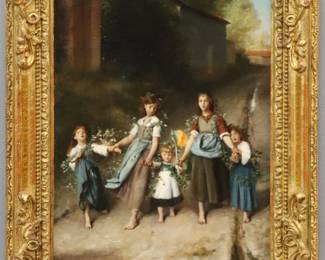 Emile Levy Flower Girls Genre Scene
