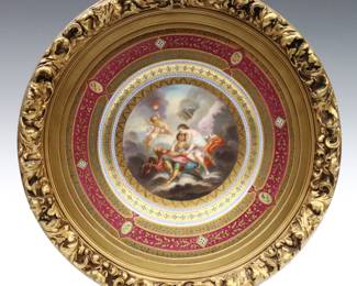 Framed Royal Vienna Porcelain Plate