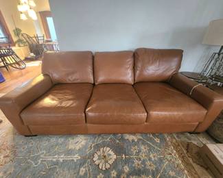 Pottery Barn leather sofa
