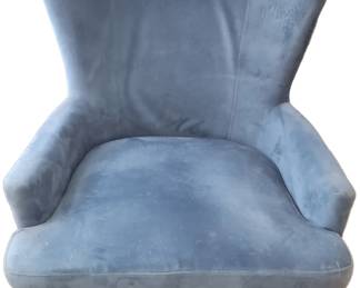 Blue velvet accent chair