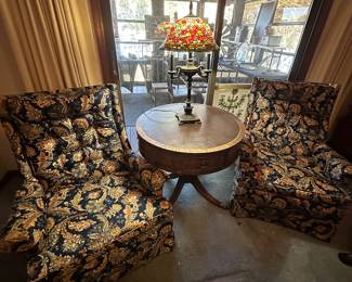 1980’s royal blue matching pair of chairs