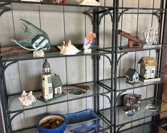 Some cute accessories on the heavy iron shelves