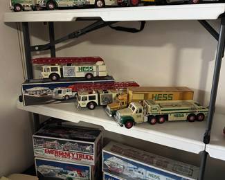 A lot of Hess trucks a lot of new in box 