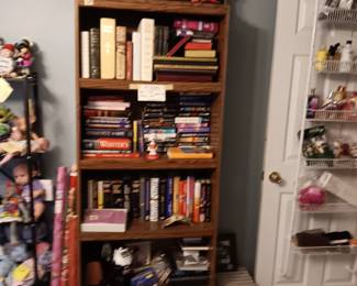 BOOKS, COLLECTIBLE DOLLS, BOOKCASE, PICTURE FRAMES (NIB), BIBLES, BOOKS