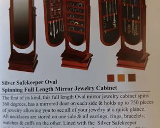 FULL LENGTH MIRROR JEWELRY CABINET(NIB) BY LORI GREINER