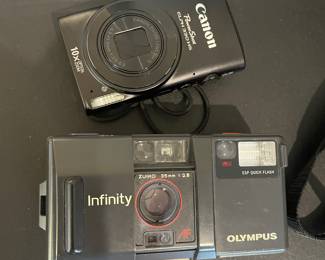 Canon PowerShot ELPH 330 HS Digital Camera, Olympus Infinity AF-1 35mm Point-and-Shoot Film Camera