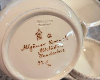 Allgäuer Keramik German Hand Painted Pottery Dish Set