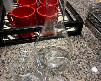 Riedel Wine Aerator Decanter, Pair of Riedel Stemless Wine Glasses