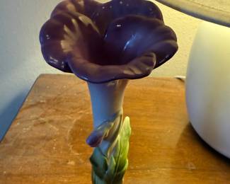 Lefton Hand Painted Purple Lily Vase