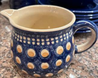 Heise Germany Pottery Peacock Pattern Ceramic Creamer Pitcher