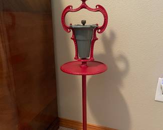 Red Painted Cast Iron Smoking Stand