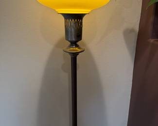Art Deco Style Brass Torchiere Floor Lamp