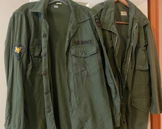 1960s U.S. Army Utility Shirt, Circa 1950s Army Fatigue Parka