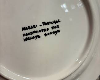 Set of 6 Nazari Portugal Williams Sonoma Hand Painted Provence Black & White Salad Plates