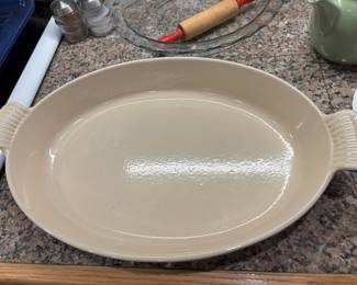 1970s Le Creuset #36 "Harmonic Blue" 3 Quart Au Gratin Baking Dish