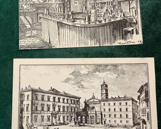 Vintage Postcards - The Grenadier, London and F Sabatini Rome