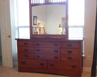 Mission Style Dresser W/Mirror