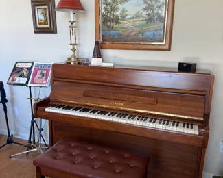 Yamaha Upright Piano, Original Bluebonnet Painting in front room / office