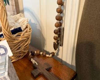Wood wall rosary