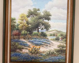 Another nice size signed original Bluebonnet (E. Bushell artist)