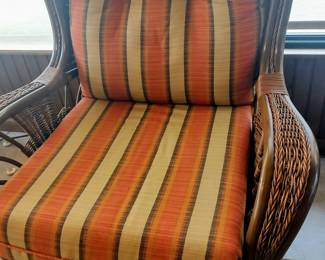 Wicker Sun Room Chair - there is a pair and a matching setee and ottoman