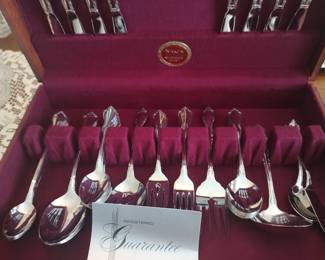 Silverplate Flatware w/Wooden Box