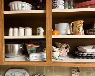 vintage creamers, bakeware, pitchers, butter dishes