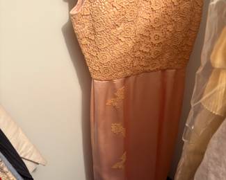 Vintage Lace and satin long dress