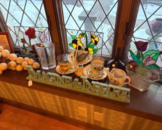 Lead stain glass panes. Beautiful candle decor