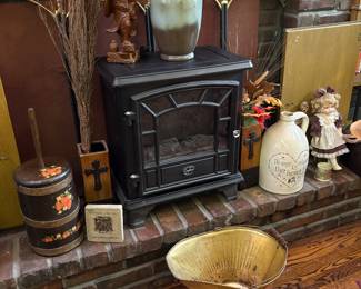 Dura Flame Stove (2) - Frankoma Pitcher, Tole painted butter churn