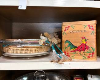 Vintage wood coffee cannister