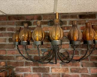 Matching Amber and Iron 7 light Sconce